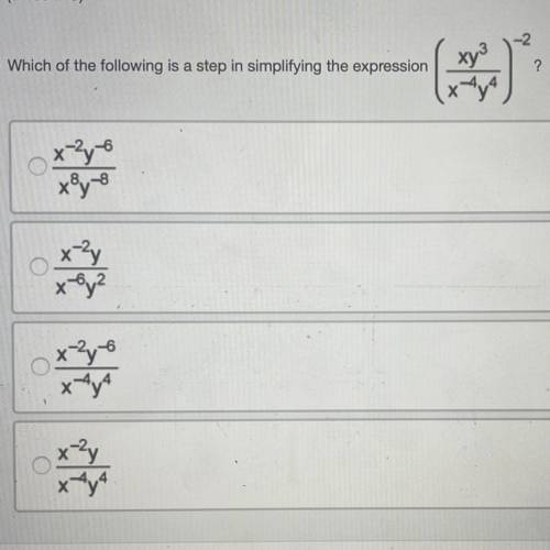 Which of the following is a step in simplifying the expression 
(xy^3 )