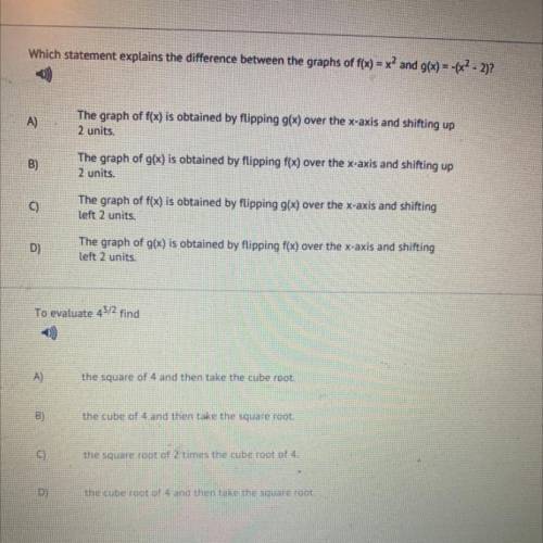 I need help with both correct answers
