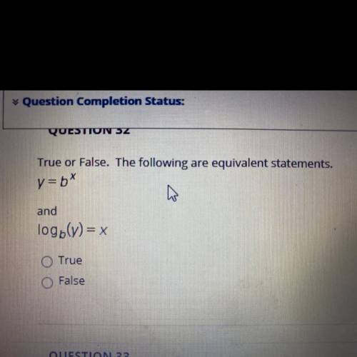 True or false. The following are equivalent statements