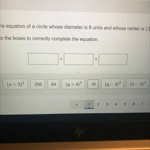 What is the standard fom of the equation of a circle whose diameter is 8 units and whose center is