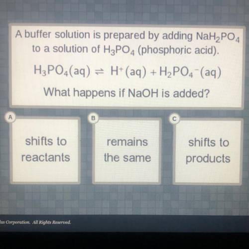 A buffer solution is prepared by adding NaH2PO4

to a solution of H2PO4 (phosphoric acid).
H3PO4(a