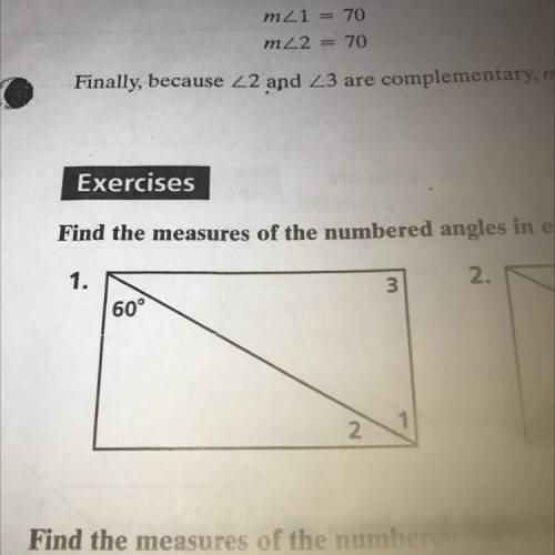 Find the measures of the numbers angles in each rectangle