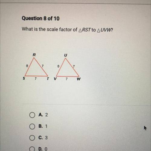 What is the scale factor of ARST to A UVW?
NEED HELP!