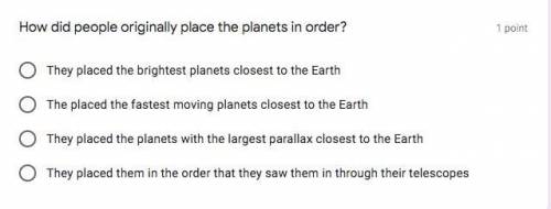 How did people originally place the planets in order?