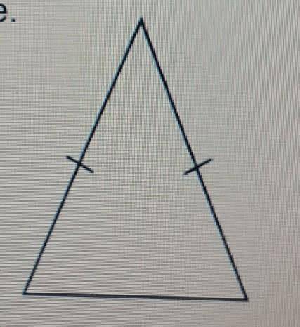 Here is an isosceles triangle.

Choose the true statements.A. The triangle has two equal angles.B.
