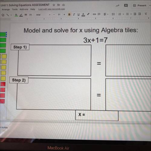 Someone please solve this using algebra tiles!!