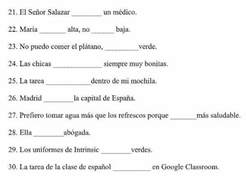 HEY CAN ANYONE PLS ANSWER THE SPANISH WORK PLS