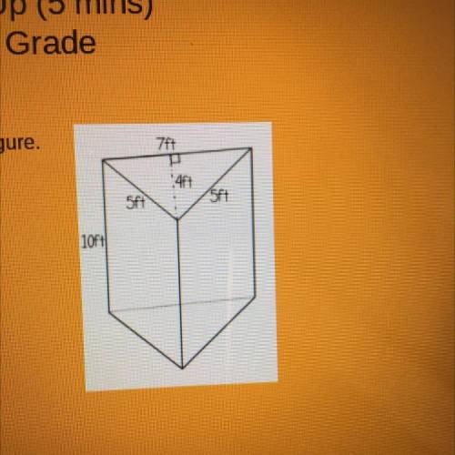 Find the total surface area of the triangular figure