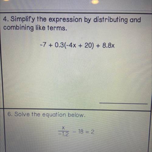 What is the answer for 4 and six