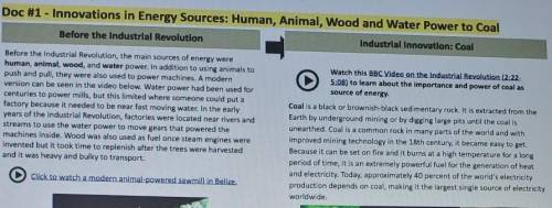 1) what were the disadvantages to using wood and water power?

2) why was the use of coal an impro