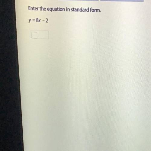 What is the equation in standard form?