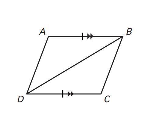 Which theorem can be
used to prove ∆ABD ≅ ∆CDB?