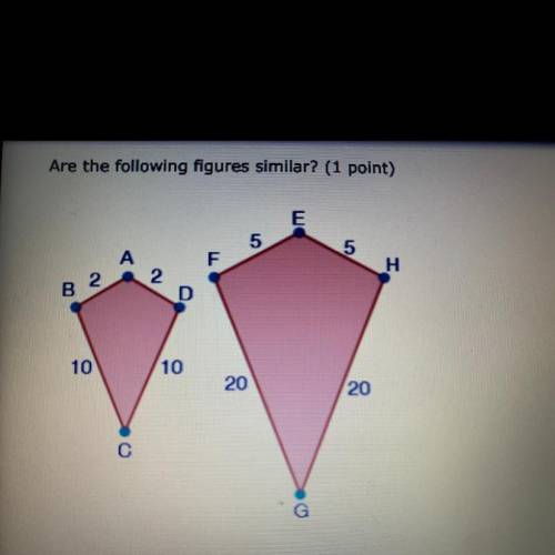 Are following figures similar.?

A)yes; The corresponding angles are congruent
B)No; The correspon