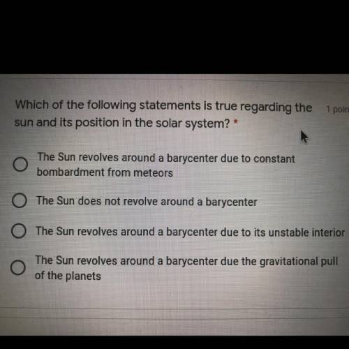 Which of the following statement is true regarding the sun and it’s position in the solar system