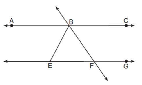 As shown in the diagram below, Line ABC || Line EFG and Line BF = Line EF. If m