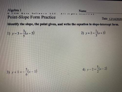 How do i identify the point given of the slope?