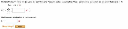 Find the Maclaurin series for f(x) using the definition of a Maclaurin series. [Assume that f has a