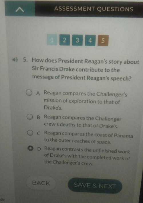 how does President Reagan story about Sir Francis Drake contribute to the message of President Reag