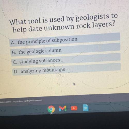 What tool is used by geologists to
help date unknown rock layers?