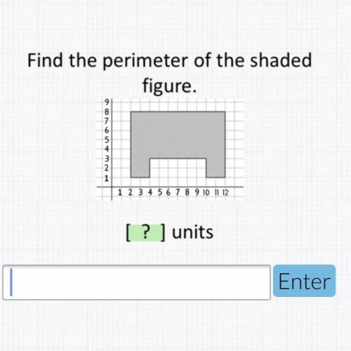Find the perimeter of the shaded figure.