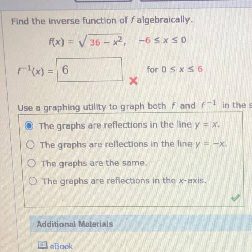 Find the inverse of “f” algebraically, please!