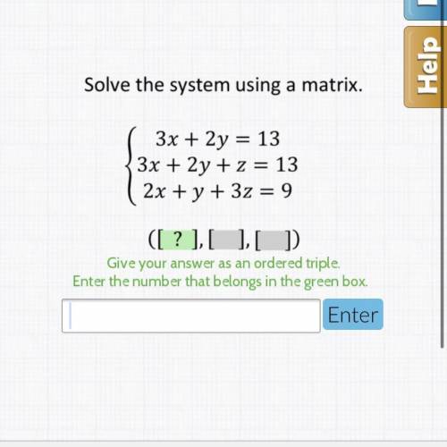 Solve the system using a matrix. NEED HELP ASAP!!:):)