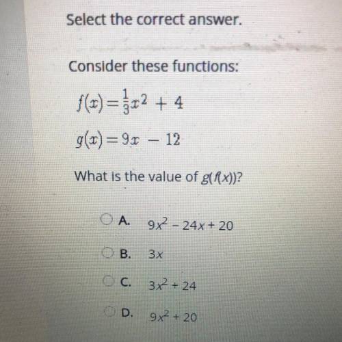 What is the value of g(f(x))