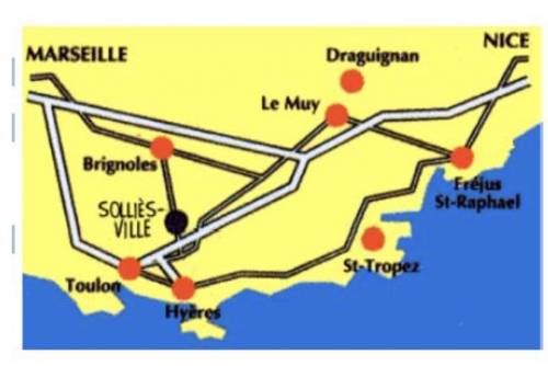 Sur la carte ci-contre, la distance réelle à vol d’oiseau entre Le Muy et Fréjus est de 16 km.

1)