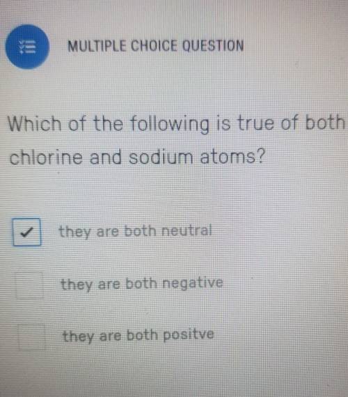 Which of the following is true of both chlorine and sodium atoms?