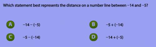Which statement best represents the distance on a number line between -14 and -5?
