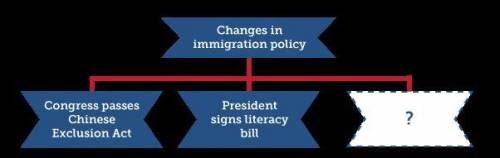 Whit statement best completes this diagram?

A) Congress limits immigration from southern and east