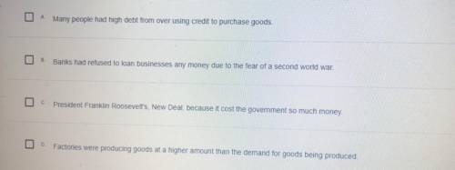 What caused the Great Depression? Select two (2) descriptions below to answer the question.