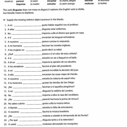 Could someone please help me with my Spanish homework? it would mean a lot, i don’t understand it :