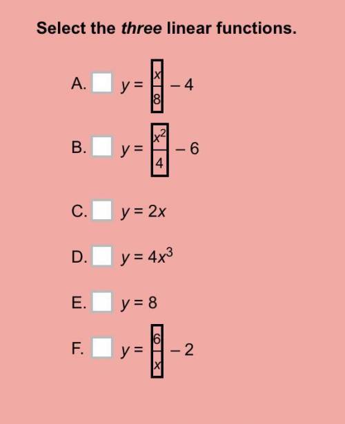 Select the three linear functions.