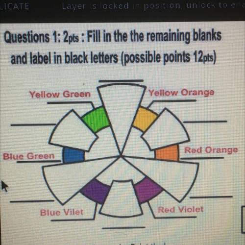 Questions 1: 2pts : Fill in the the remaining blanks

and label in black letters (possible points