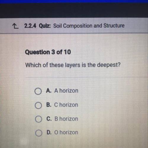 Which of these layers is the deepest?