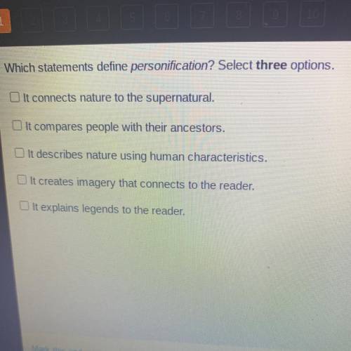 Which statement define personification? select three options