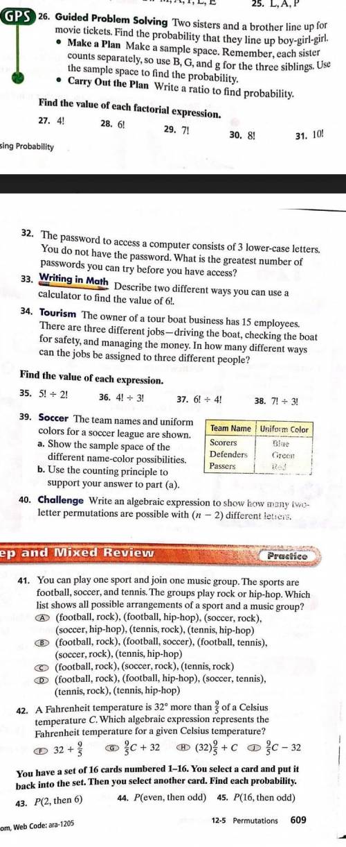 Can I PLEASE GET SOME HELP FROM SOMEBODY ANYBODY for these questions 26,43,44,45 PLEASE