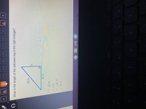What is the length of the unknown leg in the right triangle