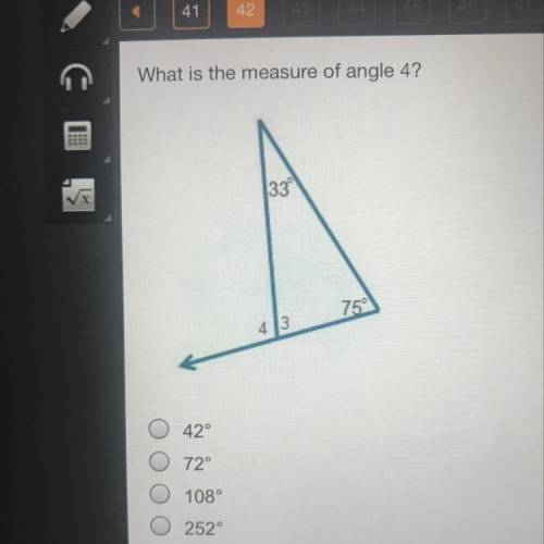 What is the measure of angle 4￼?