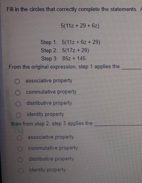 PLZ answer the QUESTION IF U KNOW THE ANSWER

what two properties were using this equivalent expre