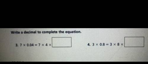 What decimal completes the equation? ) please help!!)