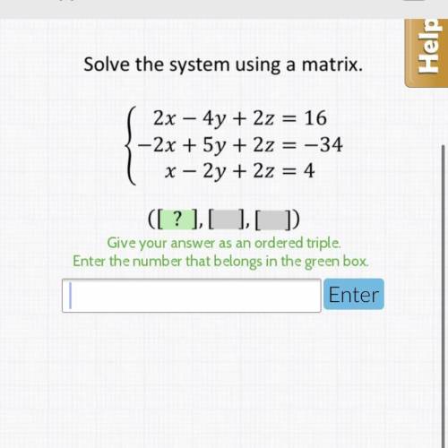 Solve the system using a matrix. NEED HELP ASAP!! PLEASE!