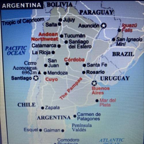 Which large city in Argentina has good harbors used for importing and exporting goods?

San
Juan
Z