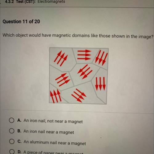 Which object would have magnetic domains like those shown in the image?