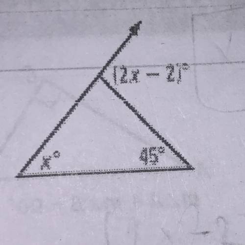 Geometry :
find the measure of the exterior angle
