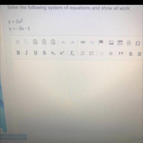 Please help me

Solve the following system of equations and show all work. 
Please show all work