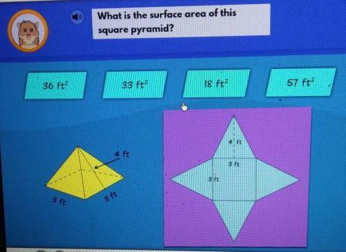 What is the surface area of the square pyramid (pic attached)
