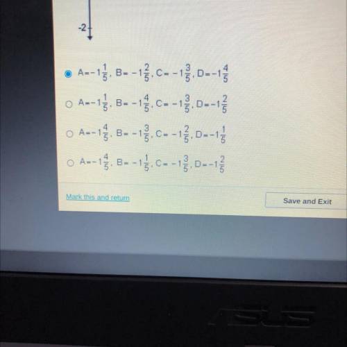 Which gives the correct values for points A, B, C, and D?