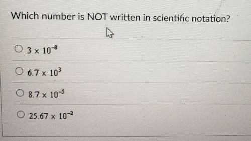 Which number is NOT written in scientific notation?